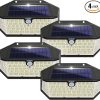 2-in-1 Solar Fence Lights, Motion Sensor Outdoor Lights, 270° Wide-Angle Illumination, 54 LEDs White Light&4 LEDs Warm Light, Dusk to Dawn Step Light for Yard, Pathway, Porch, 6 Pack 3