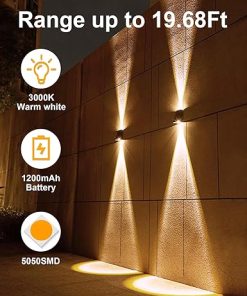 Solar Wall Lights Outdoor IP65 Waterproof for Garden Porch Patio 4 Pack 2