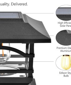 Davinci Edison Solar Post Cap Lights for Fence Deck Garden – 2 Pack 2