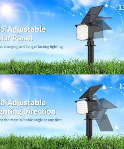 Outdoor Solar Spot Lights Waterproof Adjustable 3 Lighting Modes 2 Pack 2