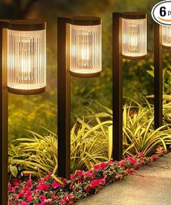 Super Bright Solar Pathway Lights 6 Pack Outdoor IP65 Waterproof