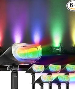 Linkind StarRayS Solar Spot Lights Outdoor, IP67 Waterproof, 6 Pack