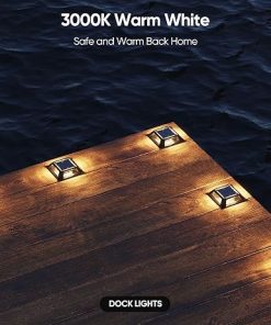 Solar Deck Lights 8-Pack IP68 Waterproof LED Outdoor Garden Lighting 2