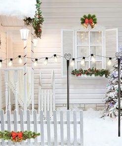 9 FT String Light Poles Set of 6 with Hooks for Outdoor Events Black