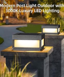 Modern Solar Post Light Waterproof LED Lantern for Outdoor Decor 2