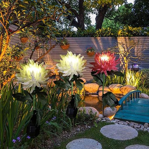 Flower LED Solar Lights for Garden Yard Patio Outdoor Decorations