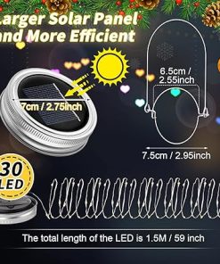 Solar Lantern Lights 20 Sets 30 LED Fairy Mason Jar String Lights 2