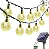 50LED Solar String Lights 7M Crystal Globe Warm White Patio Decor