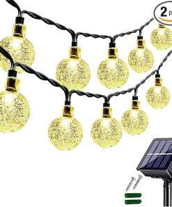 50LED Solar String Lights 7M Crystal Globe Warm White Patio Decor