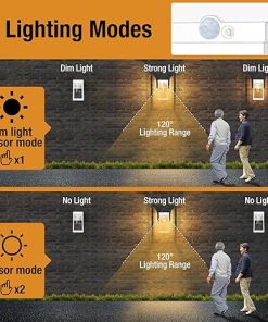 Solar Porch Lights Outdoor 2 Pack Motion Sensor Waterproof LED 2