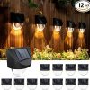3 Pack Solar Fence Lights Outdoor Waterproof Warm White LED Security 4
