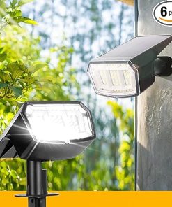 Solar Spot Lights Outdoor Waterproof IP65 63 LED 3 Modes 6 Pack