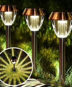 Outdoor Waterproof Solar Pathway Lights 6 Pack Bright LED Garden