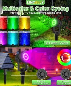 RGB Solar Spot Lights 4-Pack Color Changing Waterproof Garden Lighting 2