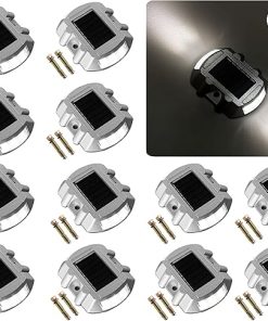12 Pack Solar Deck Lights Outdoor LED Waterproof Warning Step Lights