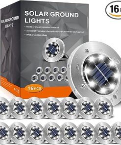 16 Pack Waterproof Outdoor Solar Lights for Garden Pathway Lawn