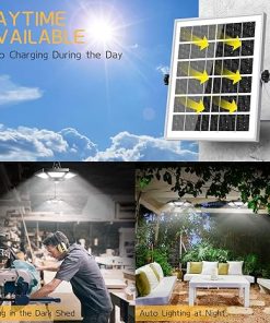 Solar Pendant Lights with Motion Sensor Dual Head for Outdoor Use 2