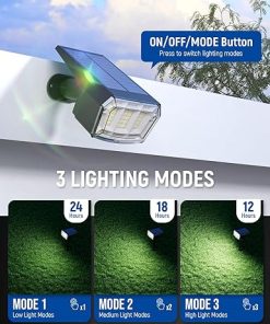 4 Pack 63 LED Solar Spot Lights Waterproof with 3 Lighting Modes 2