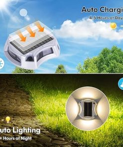 Solar Driveway Lights 12 Pack LED Waterproof Pathway Lighting 2