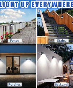 Baxia 100 LED Solar Motion Sensor Outdoor Lights 4 Pack Cold White 2