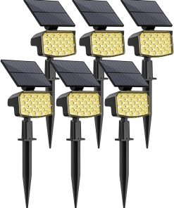 WELALO 6 Pack Solar Spot Lights Outdoor with 3 Modes and Adjustable Design