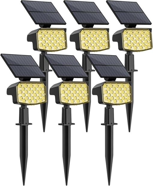 WELALO 6 Pack Solar Spot Lights Outdoor with 3 Modes and Adjustable Design
