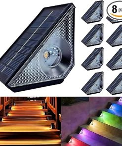 8 Pack Solar Step Lights Outdoor Waterproof LED for Garden Deck