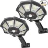 Outdoor Solar Lights with Motion Sensor 168LED Dusk to Dawn 2 Pack