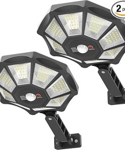 Outdoor Solar Lights with Motion Sensor 168LED Dusk to Dawn 2 Pack