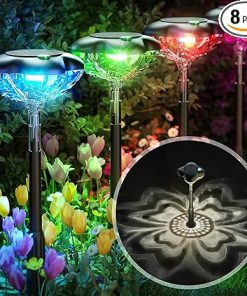 Solar Pathway Lights 8 Pack for Outdoor Garden with 3 Modes