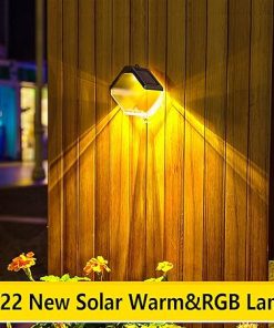 Outdoor Waterproof RGB Solar Wall Light for Garden Path Decoration 2