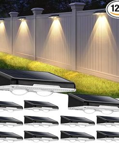 Brightever 12-Pack Solar Fence Lights Waterproof LED Outdoor Lights
