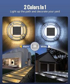 Waterproof Solar Deck Lights 12 Pack Outdoor LED Pathway Markers 2