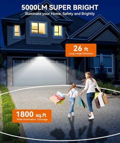 Bright Solar Motion Sensor Lights 5000LM IP67 Waterproof for Outdoors 2