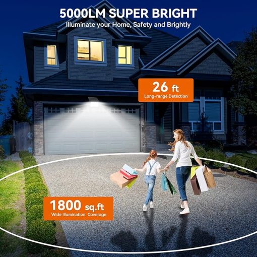 Bright Solar Motion Sensor Lights 5000LM IP67 Waterproof for Outdoors - Image 2