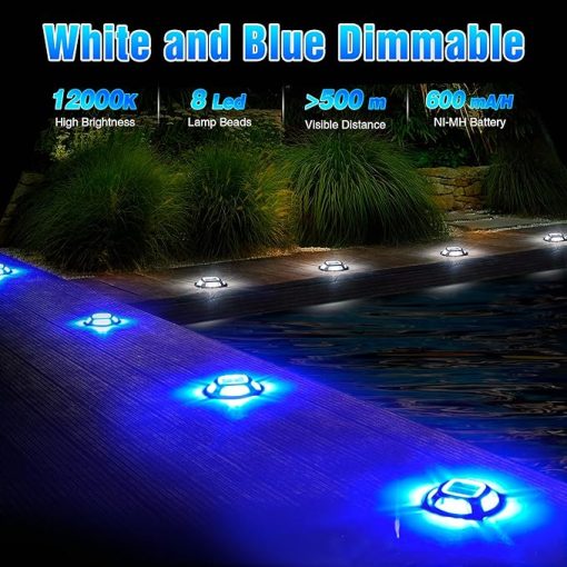 Solar Driveway Lights 10 Pack IP68 Waterproof LED for Pathway Garden - Image 2
