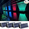 4PCS RGB Solar Up Down Lights Waterproof for Yard Garage Decoration