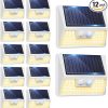 2 Pack Solar Wall Lights Outdoor Motion Sensor Waterproof LED Sconces 3