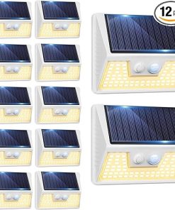 12 Pack Solar Motion Sensor Lights Waterproof LED Deck Lights Outdoor