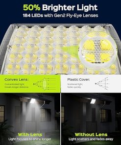 Jackyled Solar Outdoor Lights with Motion Sensor 50% Brighter 4-Pack 2
