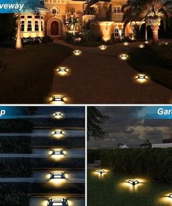 12 Pack Solar Deck Lights Waterproof Outdoor LED Pathway Lighting 2