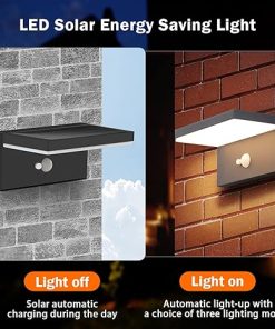 2 Pack Solar Outdoor Wall Lights with Motion Sensor Waterproof 3000K 2
