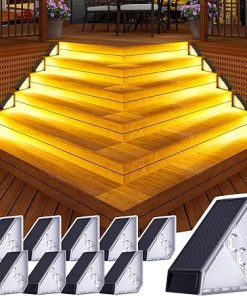 Solar Step Lights 10 Pack IP65 Waterproof Outdoor Yard Decor