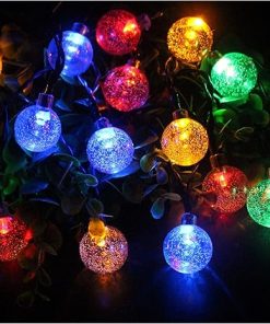 6m 30 LED Solar Crystal Ball String Lights Waterproof Outdoor RGB 2