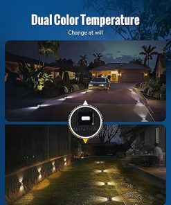 Outdoor Waterproof Solar LED Deck Dock Lights 12 Pack Black & White 2