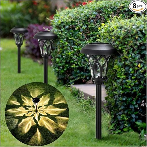Beau Jardin Solar Pathway Lights 8 Pack Outdoor Waterproof 25 Lumen