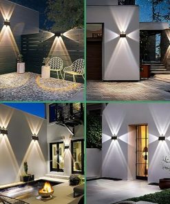 8 Pack Solar Fence Lights with 4 Direction Lighting for Outdoor Use 2