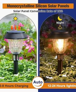 12 Pack Solar Pathway Lights Waterproof with Auto On/Off Modes 2