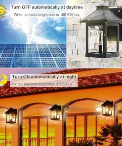 2 Pack Solar Wall Lanterns Outdoor Motion Sensor LED Dusk to Dawn 2