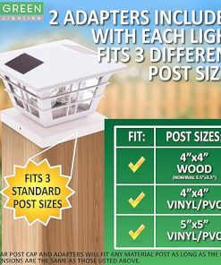 Solar Post Cap Lights for 4×4 and 5×5 PVC Vinyl Outdoor Use 2